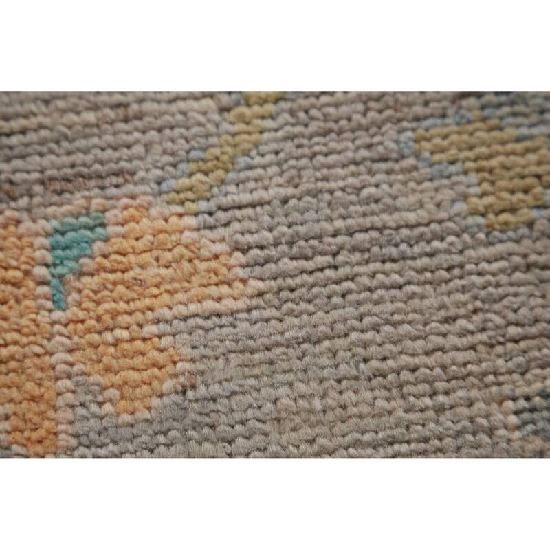 Hand Knotted Oriental 100% Wool Carpet Transitional All-Over Greys & Charcoal Oushak Area Rug - 11' 11'' X 9' 2''