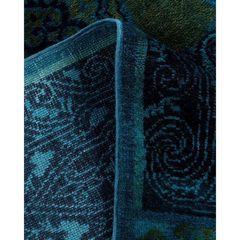 Overdyed, One-of-a-Kind Hand-Knotted Area Rug - Blue - 4' 2" x 6' 7"