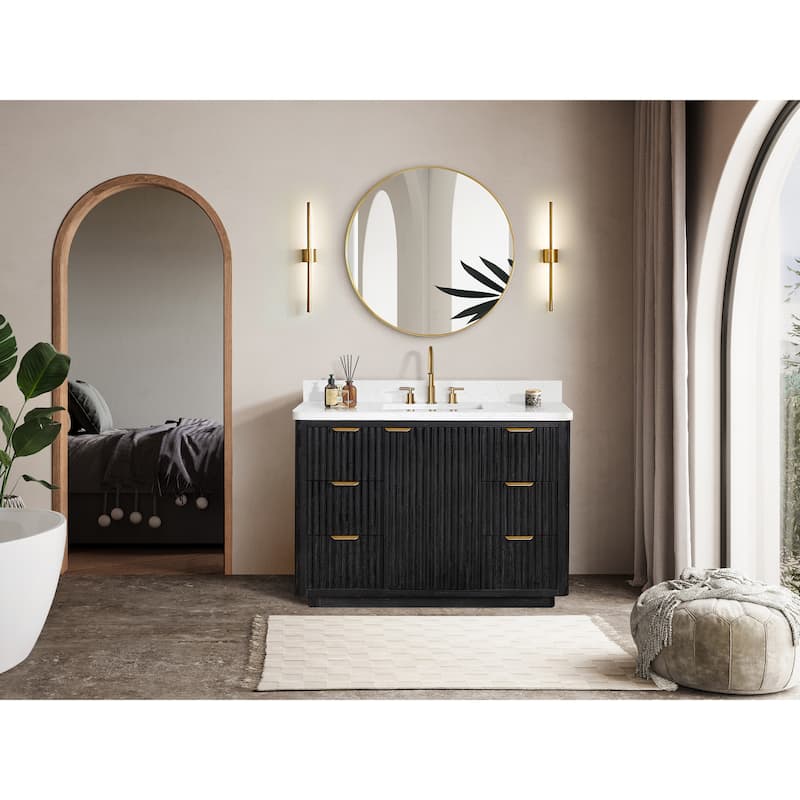 Cadiz Bath Vanity with Composite Stone Top and Mirror