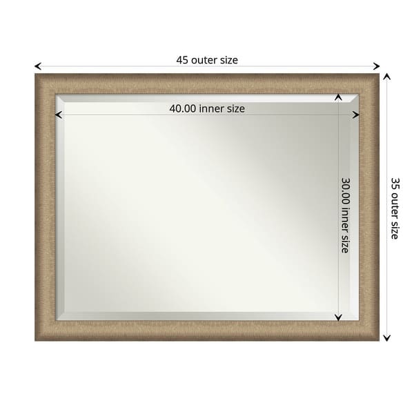 dimension image slide 3 of 18, Beveled Bathroom Wall Mirror - Elegant Frame
