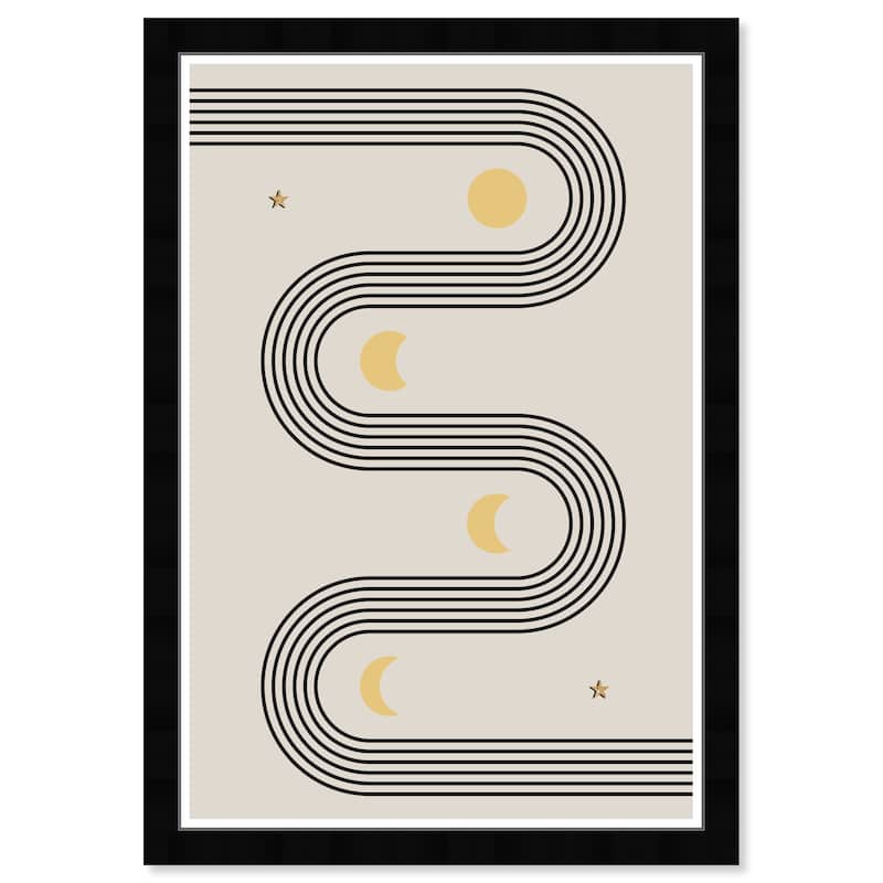 Wynwood Studio Prints Astronomy and Space Moon Roads Black and Bohemian & Eclectic Wall Art Canvas Print