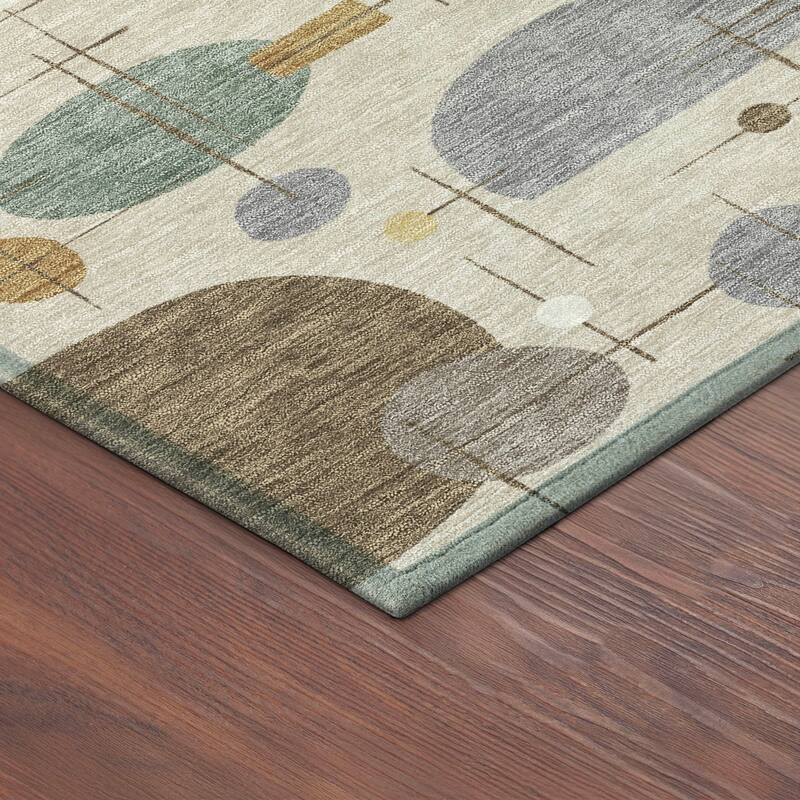 Machine Washable Indoor/ Outdoor Contemporary Fun Chantille Rug