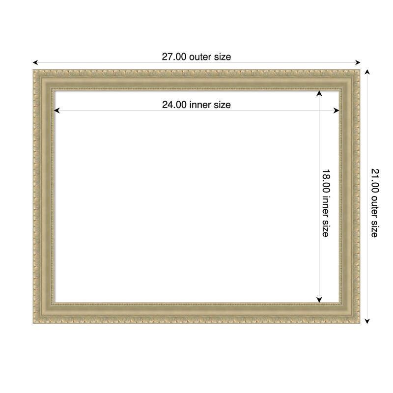 Amanti Art Champagne Teardrop Framed Dry Erase Magnetic Board - 27 x 21 in