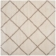 preview thumbnail 57 of 135, SAFAVIEH Hudson Shag Estella Diamond Trellis 2-inch Thick Rug 11' x 11' Square - Ivory/Beige