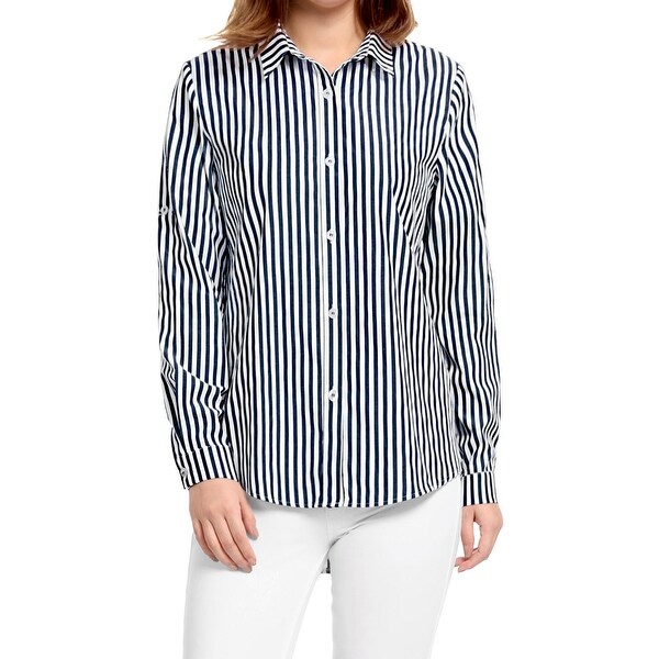 striped long sleeve button up