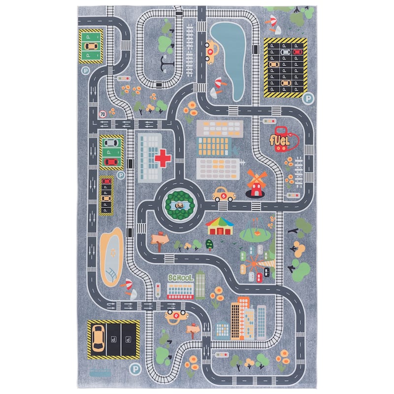 SAFAVIEH Tacoma Kids Vreni Kids & Tween Rug - 6' x 9' - Grey/Dark Grey