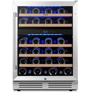 24" Wine/Beverage Refrigerator Cooler 47 Bottles TWO Zones Built-in/Freestanding Wine Rack - 24 inch