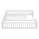 preview thumbnail 16 of 25, Double Twin Floor Bed with Fence, Guardrails, Without Door