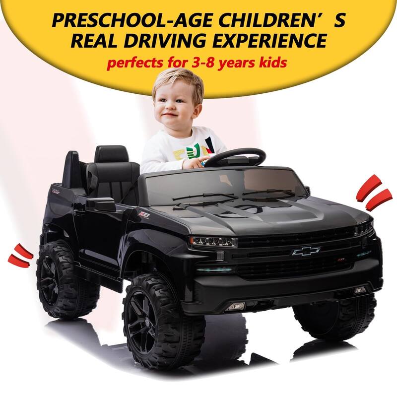 Baby Car 24V 2-Seater Truck Licensed Chevrolet Silverado Ride On Toy w/Parent Remote Control