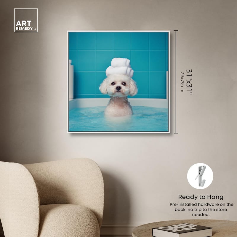 Fluff in the Tub Canvas by Art Remedy