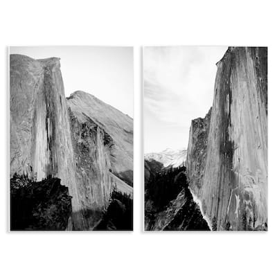 Stupell Monochrome Yosemite Cliffs Wall Plaque Art Design By Gemma Bardot (Set of 2)