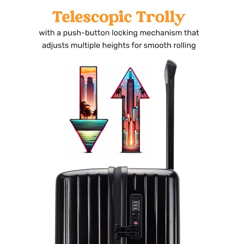 Miami CarryOn Ocean Polycarbonate 2 Piece Spinner Luggage Set