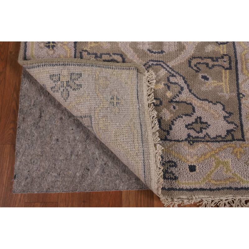 All-Over Oushak Oriental Runner Rug Handmade Brown Wool Carpet - 2'8" x 10'11"