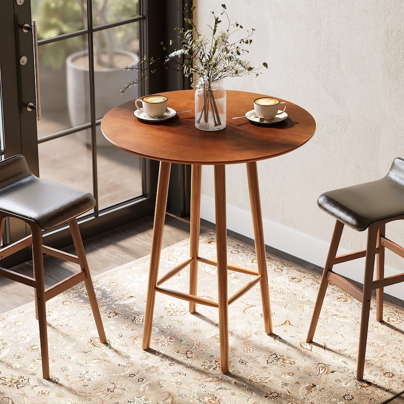 39.37" Solid Wood Round Bar Table