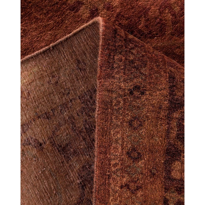 Overdyed, One-of-a-Kind Hand-Knotted Area Rug - Brown - 6' 1" x 9' 2"