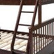 preview thumbnail 13 of 18, House Bed with Roof Design Twin/Twin House Bunk Bed With Shelves And Drawers,Sturdy Construction Loft Bed-Espresso