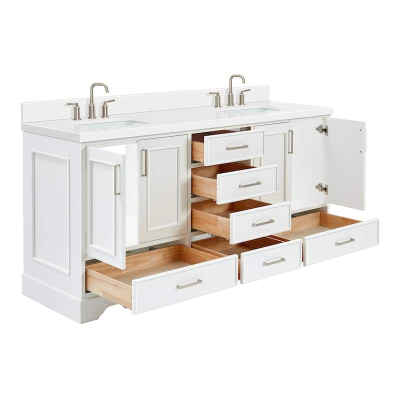 Ariel M073DWQRVO Stafford 73" Free Standing Double Basin Vanity Set