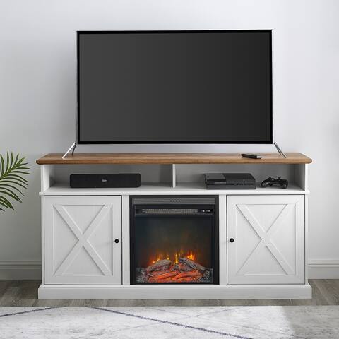 Middlebrook 60-inch Barn Door Fireplace TV Stand