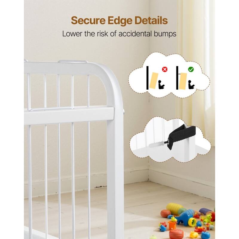 White Kids Toy Organizer with 4 Compartments and Metal Basket Top Shelf and Anti-Tip Design - 33.31 x 11.81 x 32.28 in