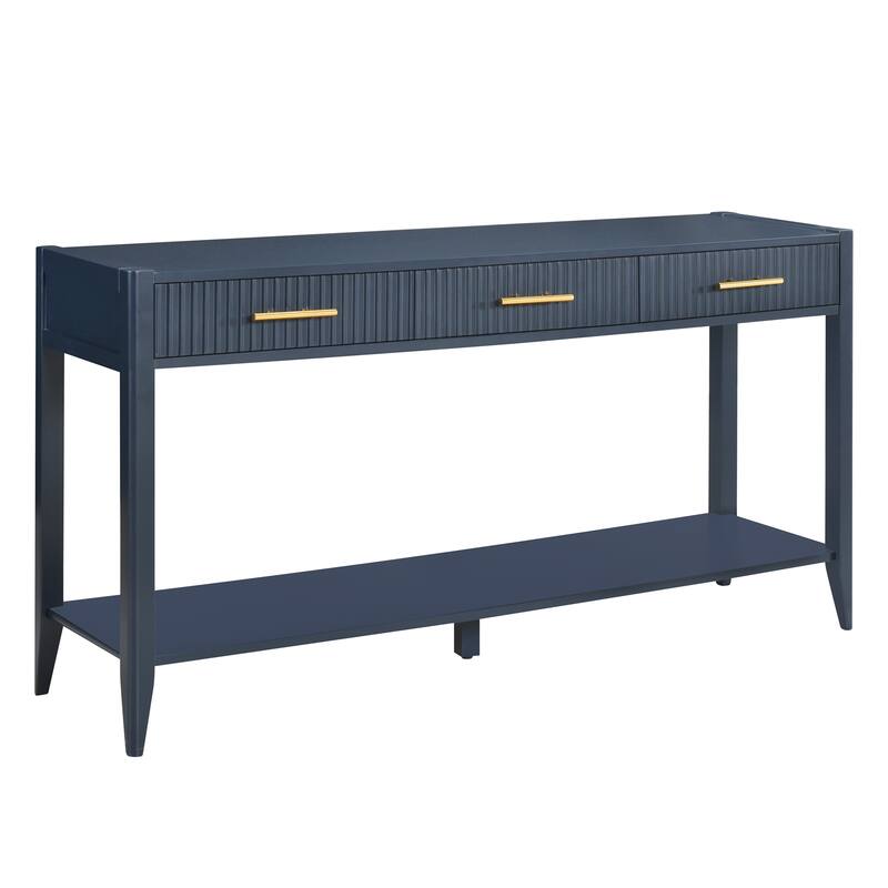 Entryway Console Table with Vertical Stripe Drawers