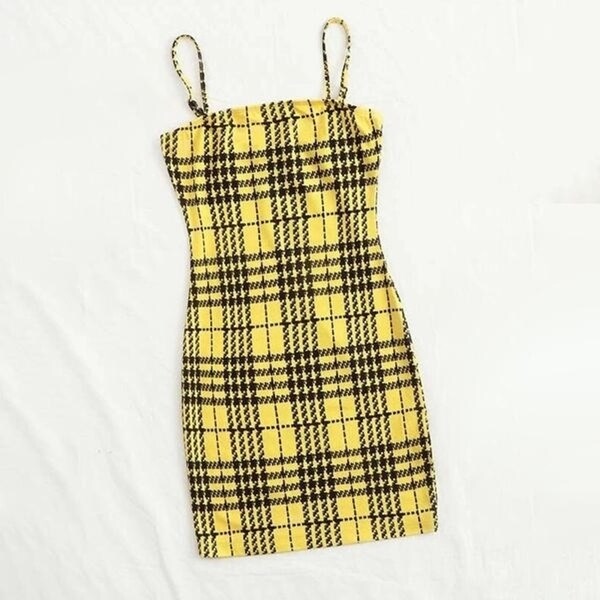 plaid bodycon mini dress