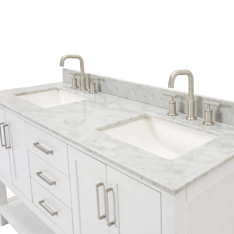 Ariel S061DCW2RVO Magnolia 60" Free Standing Double Basin Vanity Set