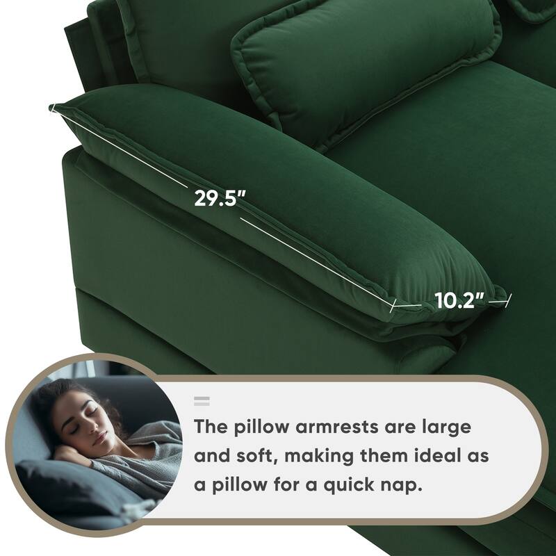 123*55"U-shaped Sofa with Console, Cupholders and USB Ports, 6-seat Upholstered Symmetrical Sleeper Couch Set with Chaise