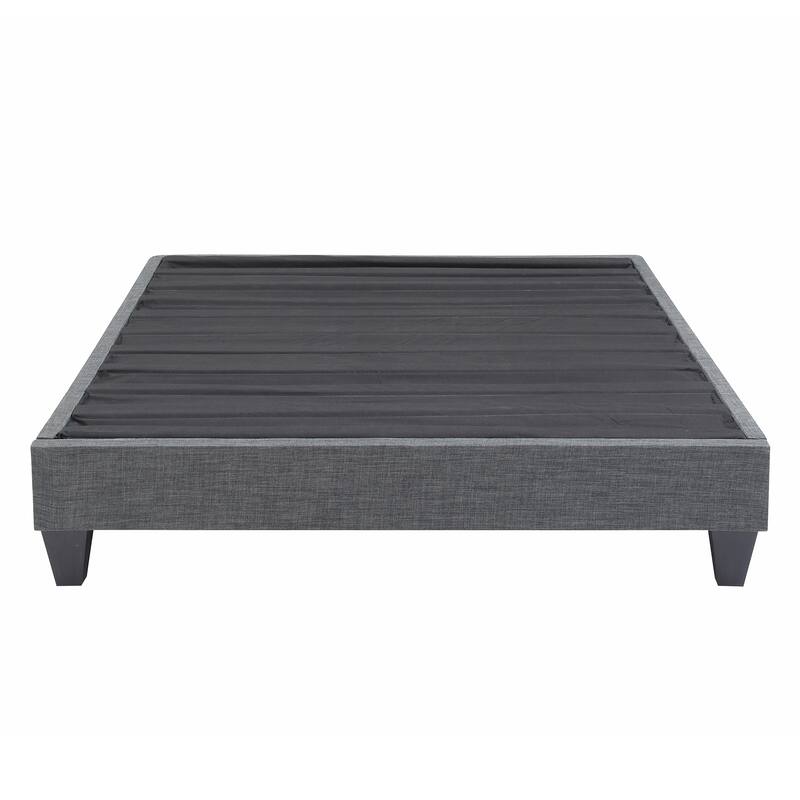 13" Modern Grey King Platform Bed Frame, No Headboard Design