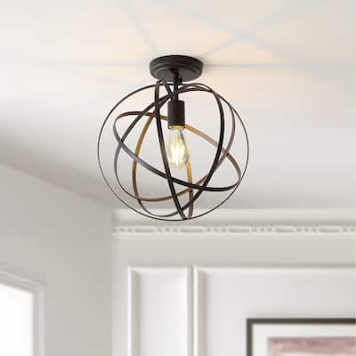 Alba 13" Metal LED Flush Mount, Oil Rubbed Bronze by JONATHAN Y