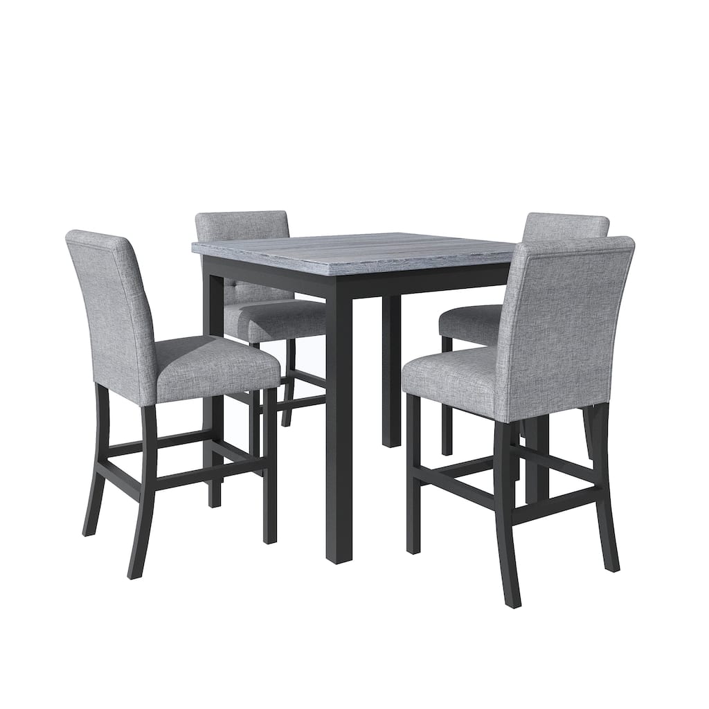 Square Dining Table, Comfortable High Back Upholstered Chairs, 5-Piece Kitchen Dining Table & Chairs Set