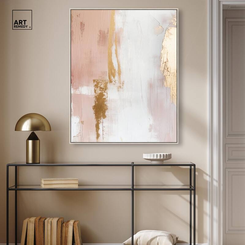 Golden Glow on Pink Canvas by Art Remedy
