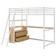 preview thumbnail 7 of 11, Twin Size Metal&Wood Loft Bed Frame with Desk, Shelves & 2 Big Built-in Drawers, LED Light and USB Charging Station for Bedroom