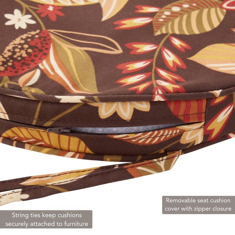 Greendale Home Fashions 18" Round Outdoor Chair Pad (Set of 2)
