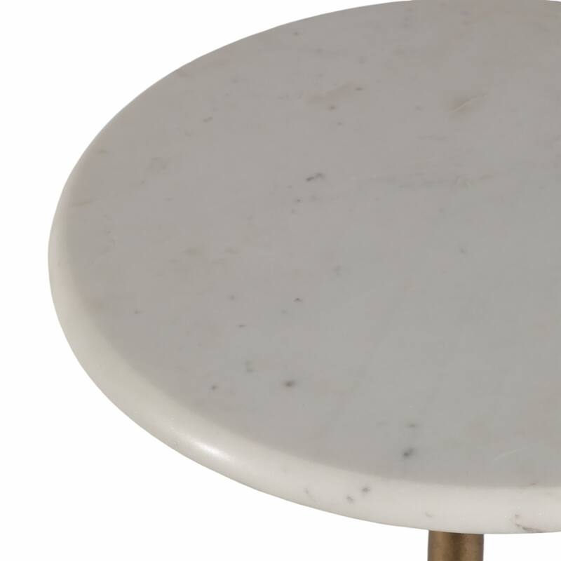 Round Accent Table - Marble Top with Ball Base - 21"