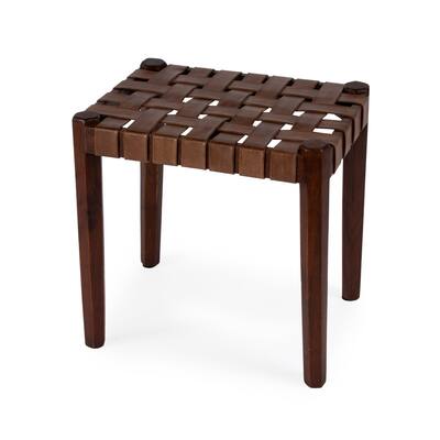 Kerry Leather Woven Stool