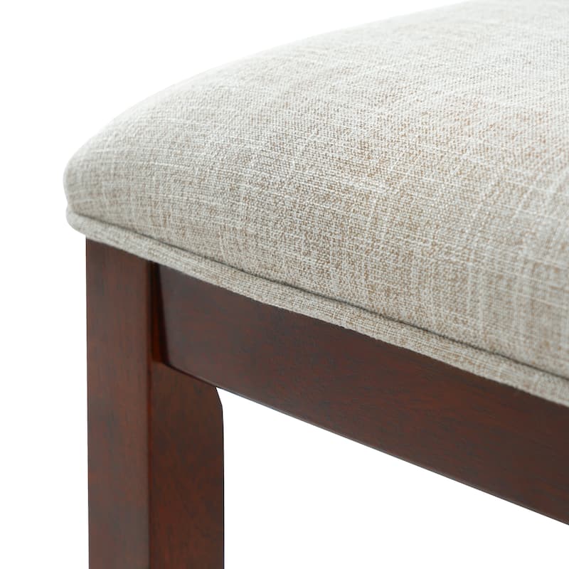 Counter Height Bar Stools Set of 2, Armless Bar Chair with Ergonomic Backrest and Rubber Wood Frame for Kitchen Island