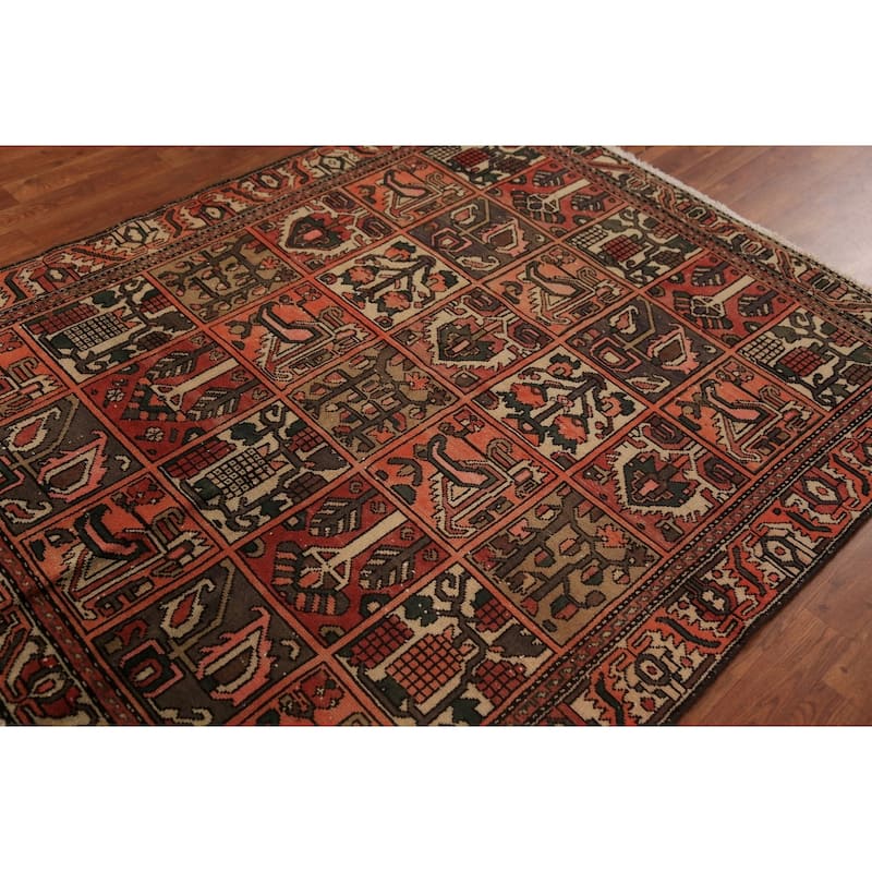 Garden Design Balouch Persian Rug Handmade Wool Carpet - 5'2" x 6'3"