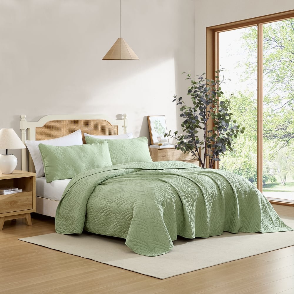 HLC.ME Weston - 3 Piece Size Quilt Set, Lightweight Bedspread Coverlet Set.