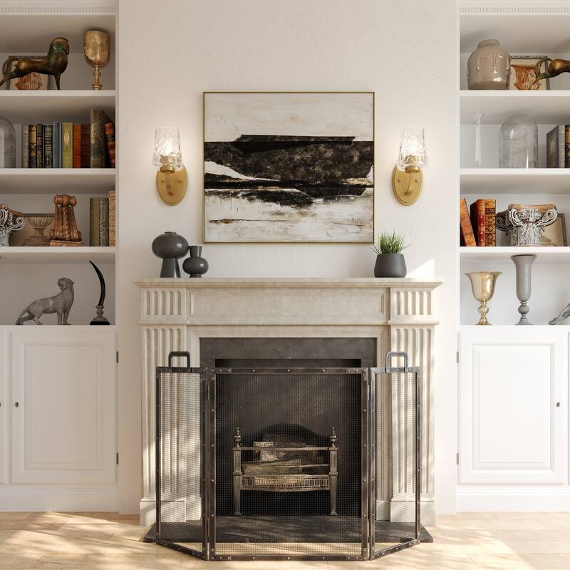 Acroma 1-Light Modern Glam Wall Sconce with Textured Glass Shade