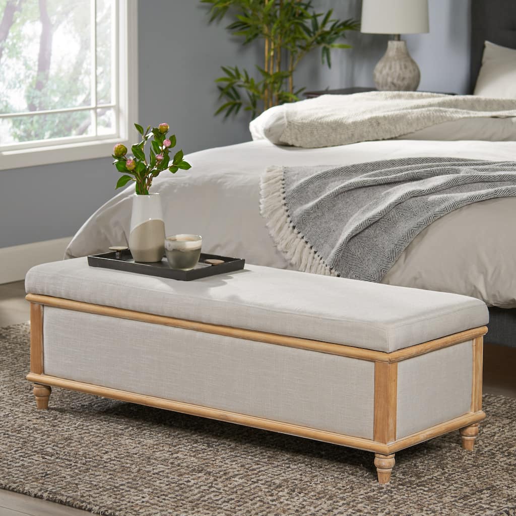 Abilene Fabric Storage Ottoman Bench by Christopher Knight Home