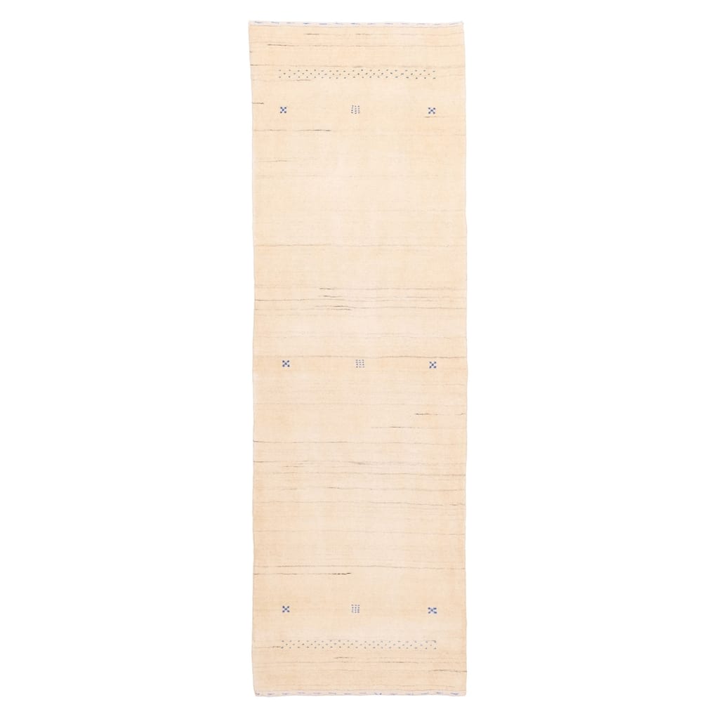 ECARPETGALLERY Hand Loomed Kashkuli Gabbeh Cream Wool Rug - 2'6 x 8'0