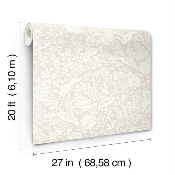 Pomegranate Beige and White Peel and Stick Wallpaper