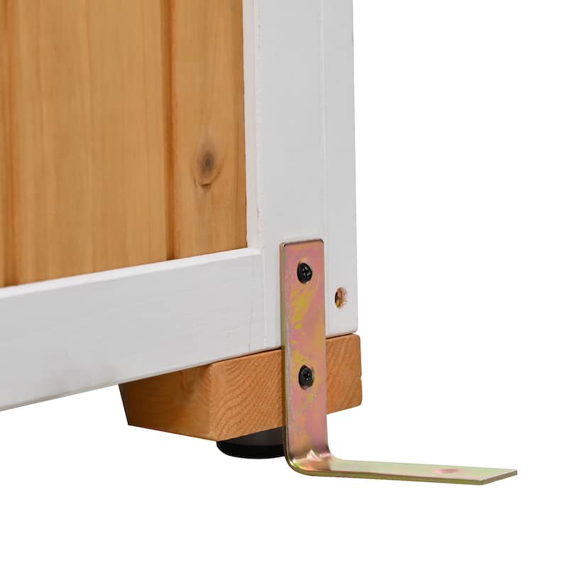 Roomfitters 63" Garden Wood Storage Cabinet with Waterproof Roof and Lockable Door
