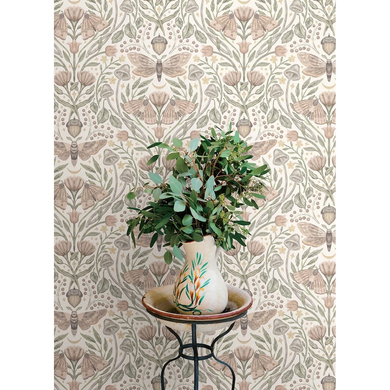 Chesapeake Mystic Moth Blush Forest Magic Wallpaper