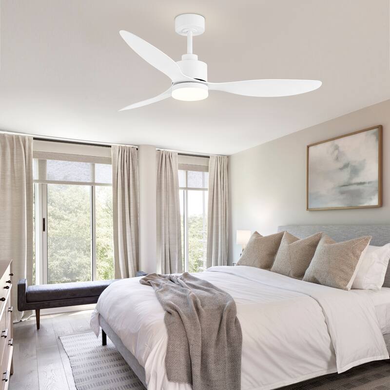 52 Inch Gold LED Ceiling Fan with Lights Remote(3-Blade)