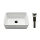 preview thumbnail 15 of 19, Kraus Elavo 19 inch Rectangle Porcelain Ceramic Vessel Bathroom Sink White w/ Oil Rubbed Bronze Pop Up Drain