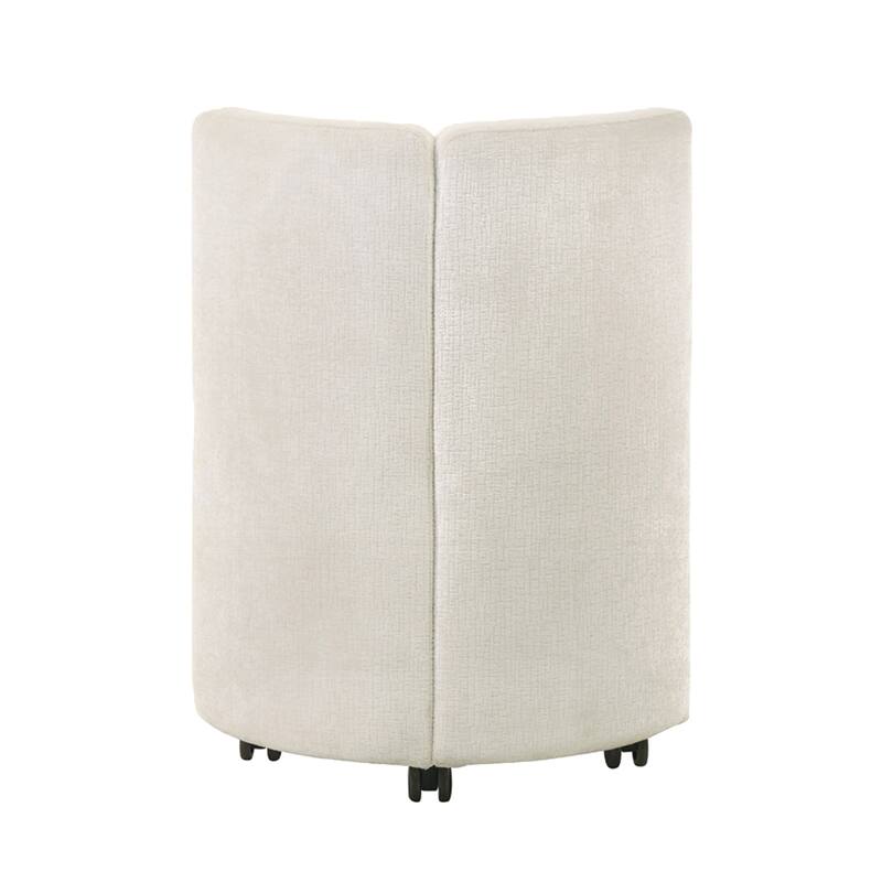 Set of 2 Chenille Upholstered Side Chairs with Swivel in White