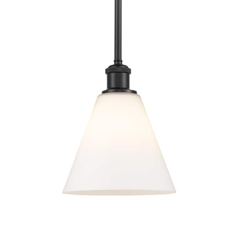 Innovations Lighting 516-1S-10-8 Berkshire Pendant Berkshire 8" Wide - Matte White / Matte Black