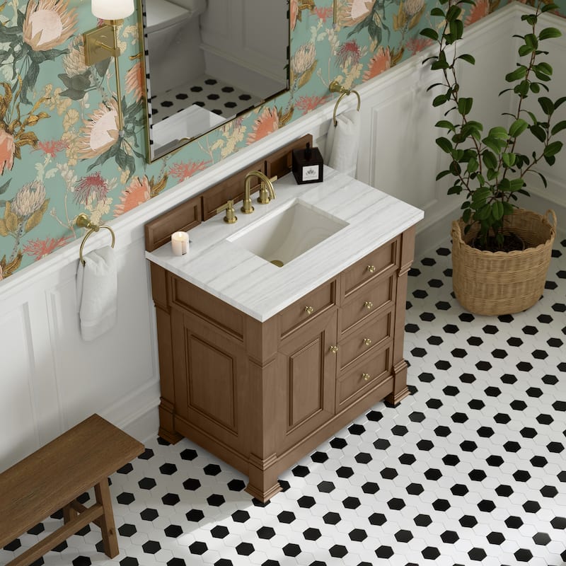 Brookfield 36" Single Vanity, Pecan - Arctic Fall