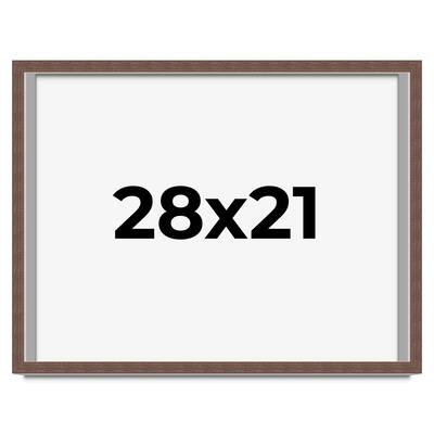 28x21 Shadow Box Frame Brown | 1.125 inches Deep Real Wood Rustic